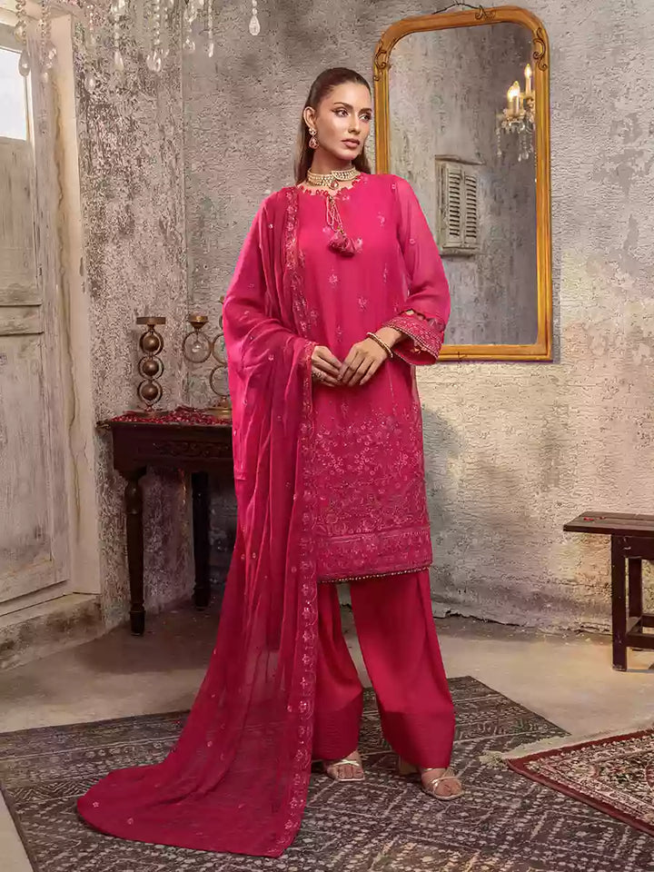 Salitex Unstitched Embroidered Chiffon 3 Piece Suit SUNW7CH096UT - Festive Collection