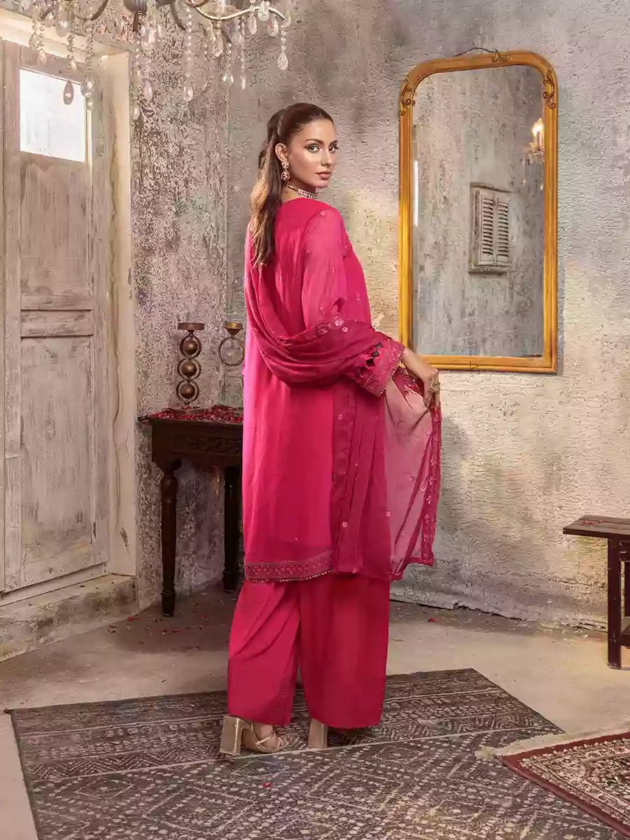 Salitex Unstitched Embroidered Chiffon 3 Piece Suit SUNW7CH096UT - Festive Collection
