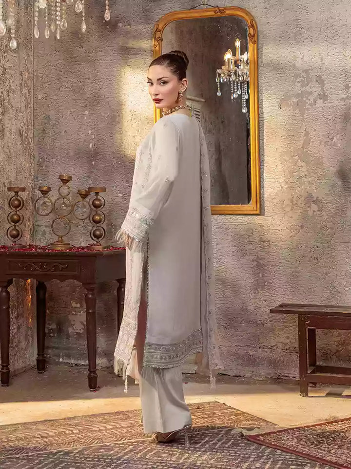 Salitex Unstitched Embroidered Chiffon 3 Piece Suit SUNW7CH095UT - Festive Collection