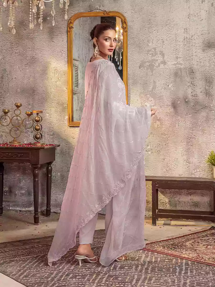 Salitex Unstitched Embroidered Chiffon 3 Piece Suit SUNW7CH091UT - Festive Collection
