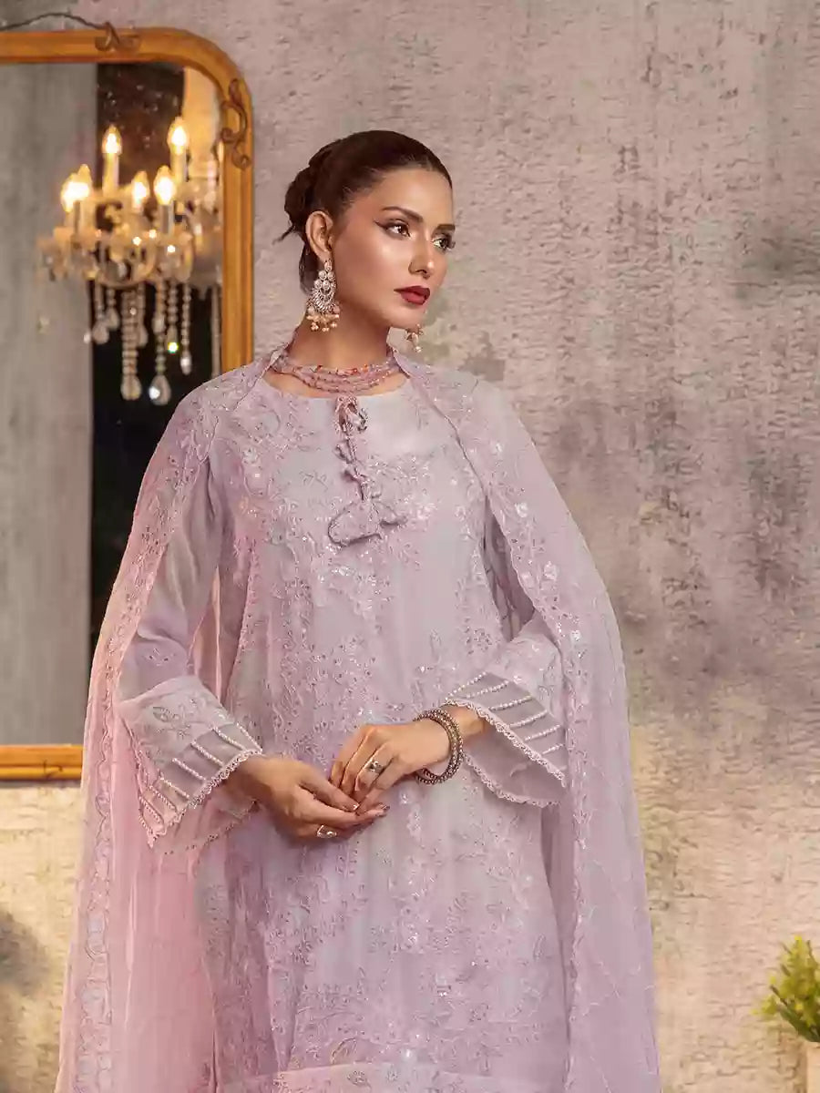 Salitex Unstitched Embroidered Chiffon 3 Piece Suit SUNW7CH091UT - Festive Collection