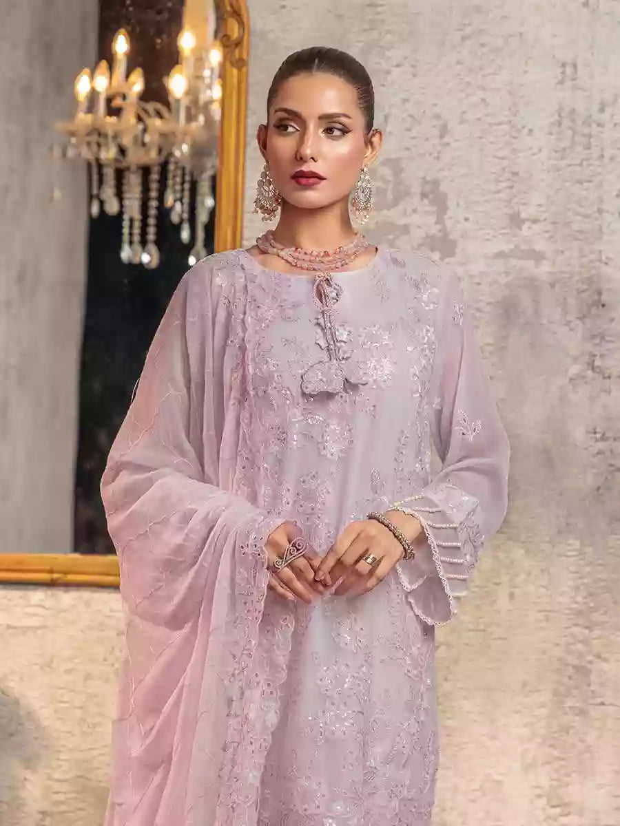 Salitex Unstitched Embroidered Chiffon 3 Piece Suit SUNW7CH091UT - Festive Collection