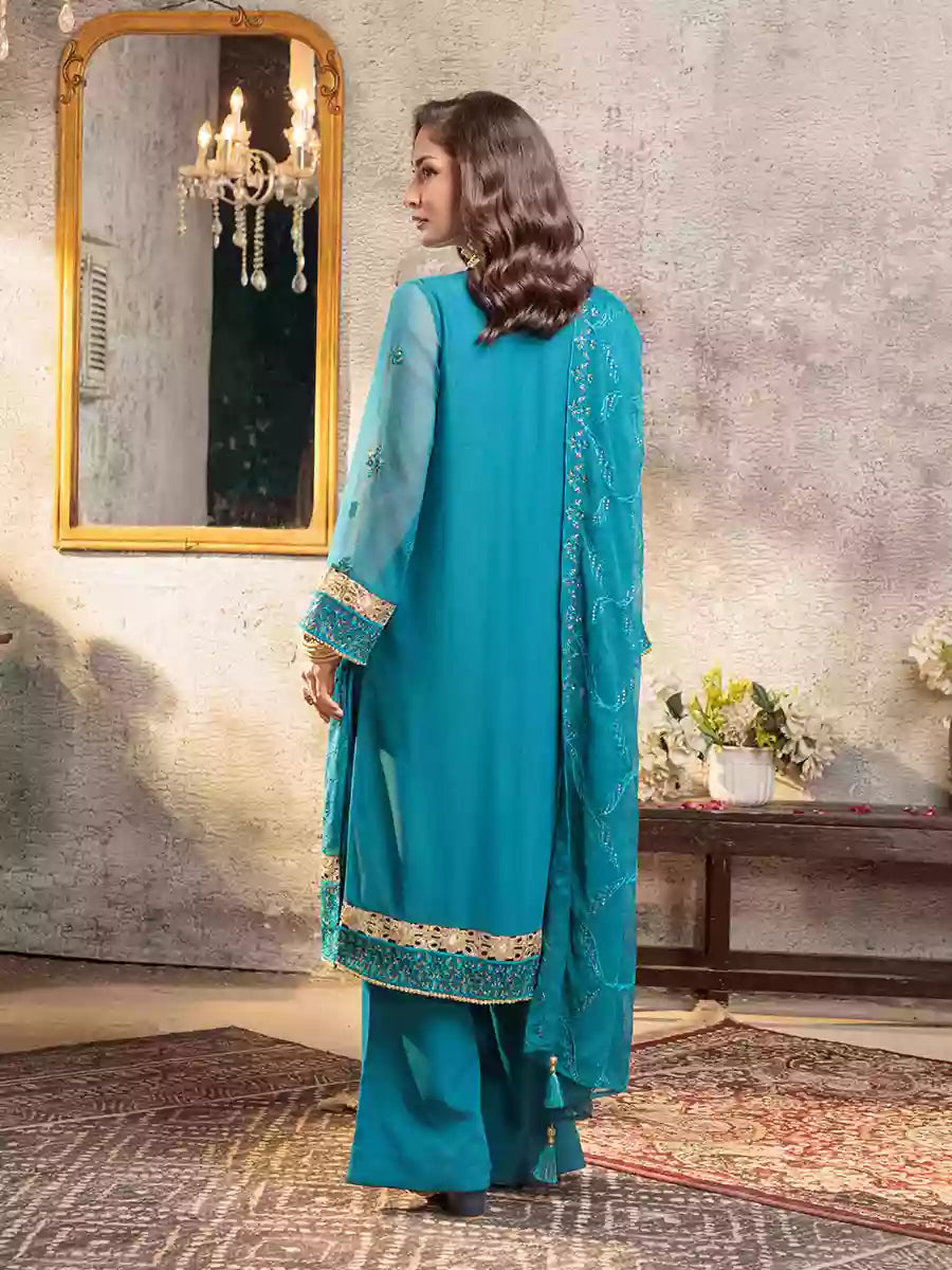 Salitex Unstitched Embroidered Chiffon 3 Piece Suit SUNW7CH090UT - Festive Collection