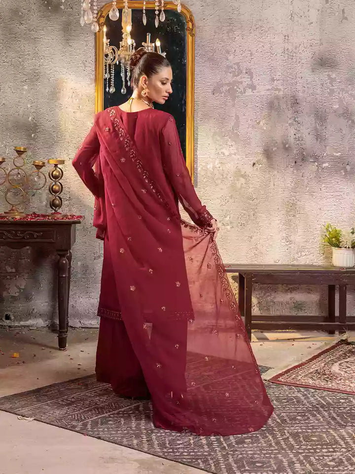 Salitex Unstitched Embroidered Chiffon 3 Piece Suit SUNW7CH088UT - Festive Collection