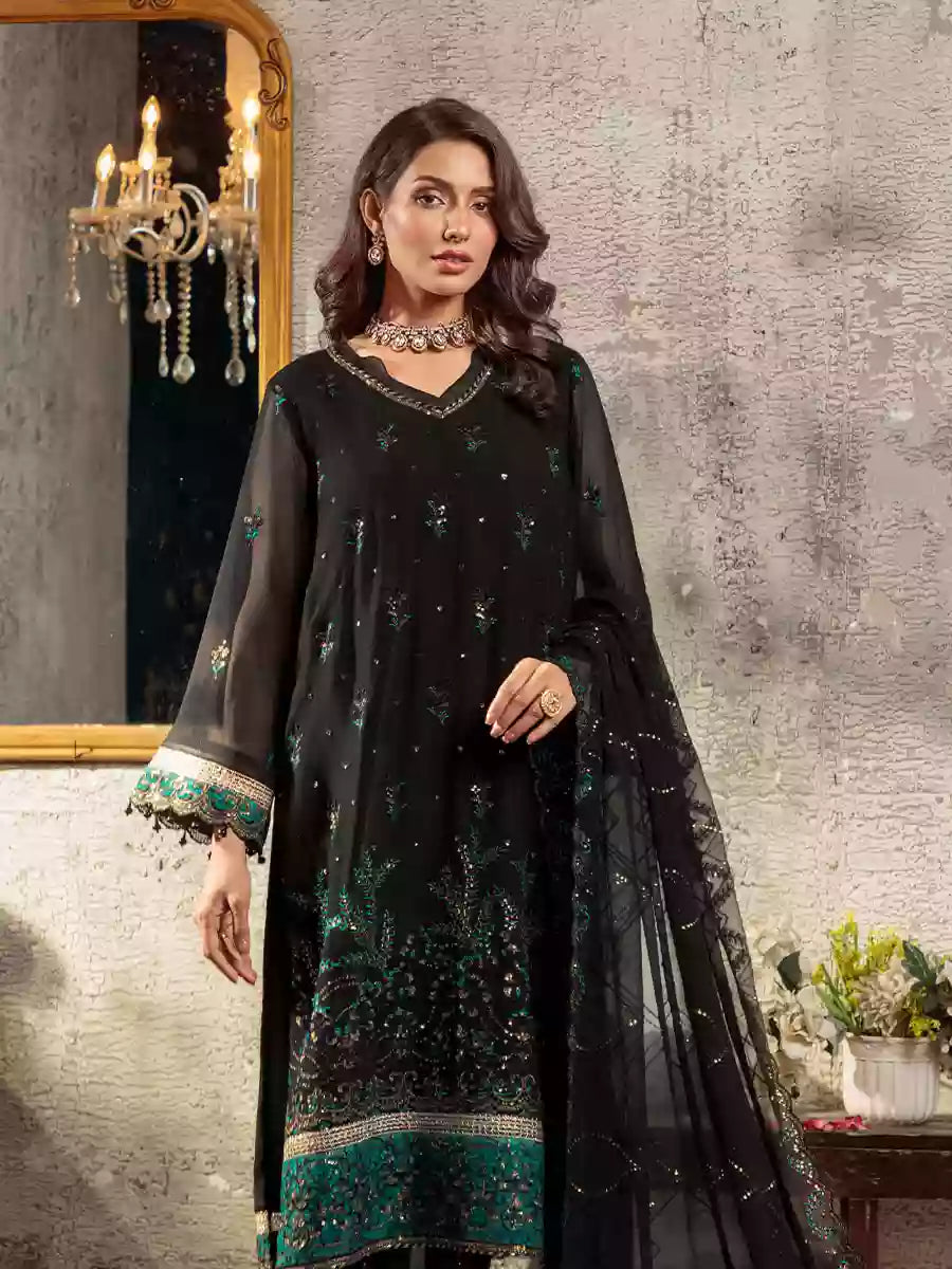 Salitex Unstitched Embroidered Chiffon 3 Piece Suit SUNW7CH083UT - Festive Collection