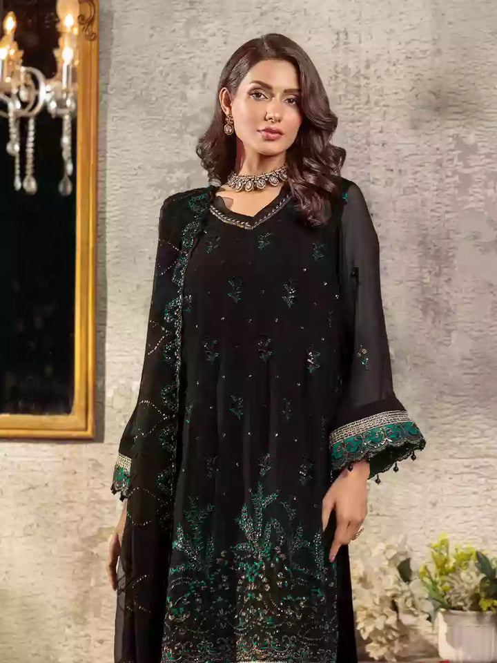 Salitex Unstitched Embroidered Chiffon 3 Piece Suit SUNW7CH083UT - Festive Collection