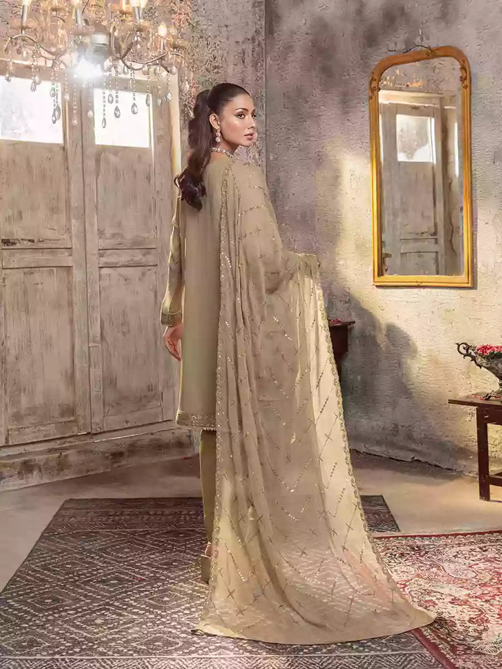 Salitex Unstitched Embroidered Chiffon 3 Piece Suit SUNW7CH078UT - Festive Collection