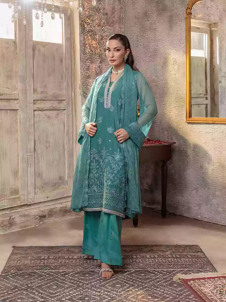 Salitex Unstitched Embroidered Chiffon 3 Piece Suit SUNW7CH076UT - Festive Collection