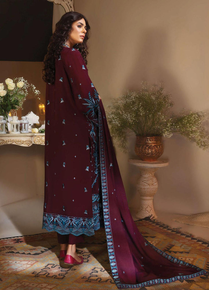 Rayon by Sifa  Embroidered  Suits Unstitched 3 Piece SF21RW SR21-08 Plum Wine - Winter Collection