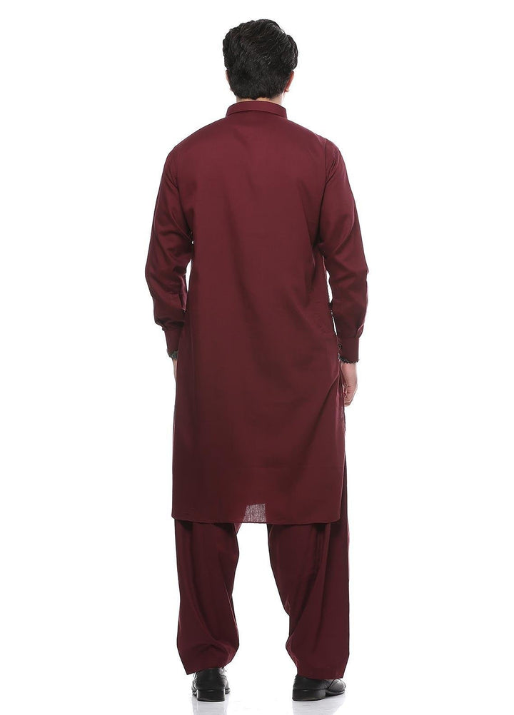 Real Image Wash N Wear Formal Kurta Shalwar for Men -  P-51Sh Maroon