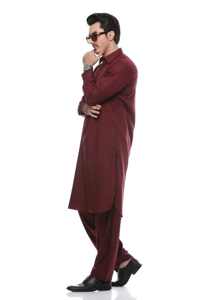Real Image Wash N Wear Formal Kurta Shalwar for Men -  P-51Sh Maroon