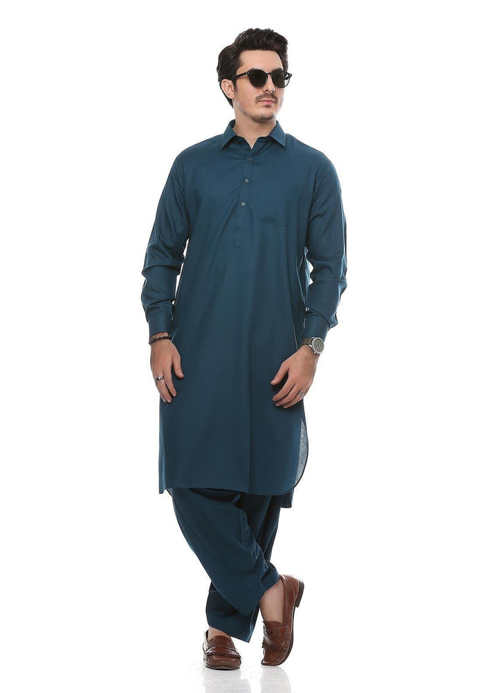 Real Image Wash N Wear Formal Kurta Shalwar for Men -  P-51Sh S-Green