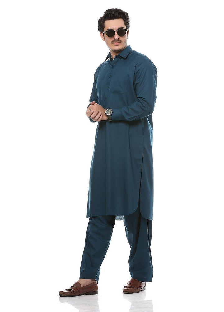 Real Image Wash N Wear Formal Kurta Shalwar for Men -  P-51Sh S-Green