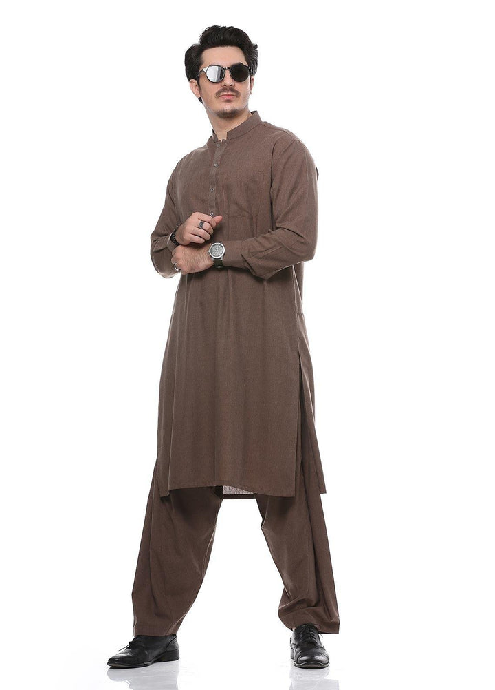 Real Image Wash N Wear Formal Kurta Shalwar for Men -  P-52Sc Brown