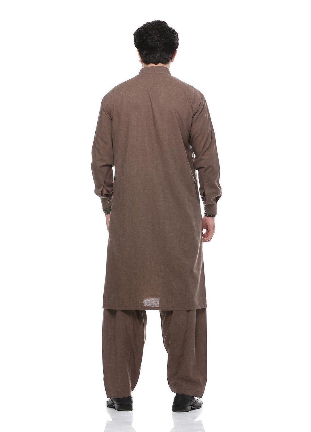 Real Image Wash N Wear Formal Kurta Shalwar for Men -  P-52Sc Brown