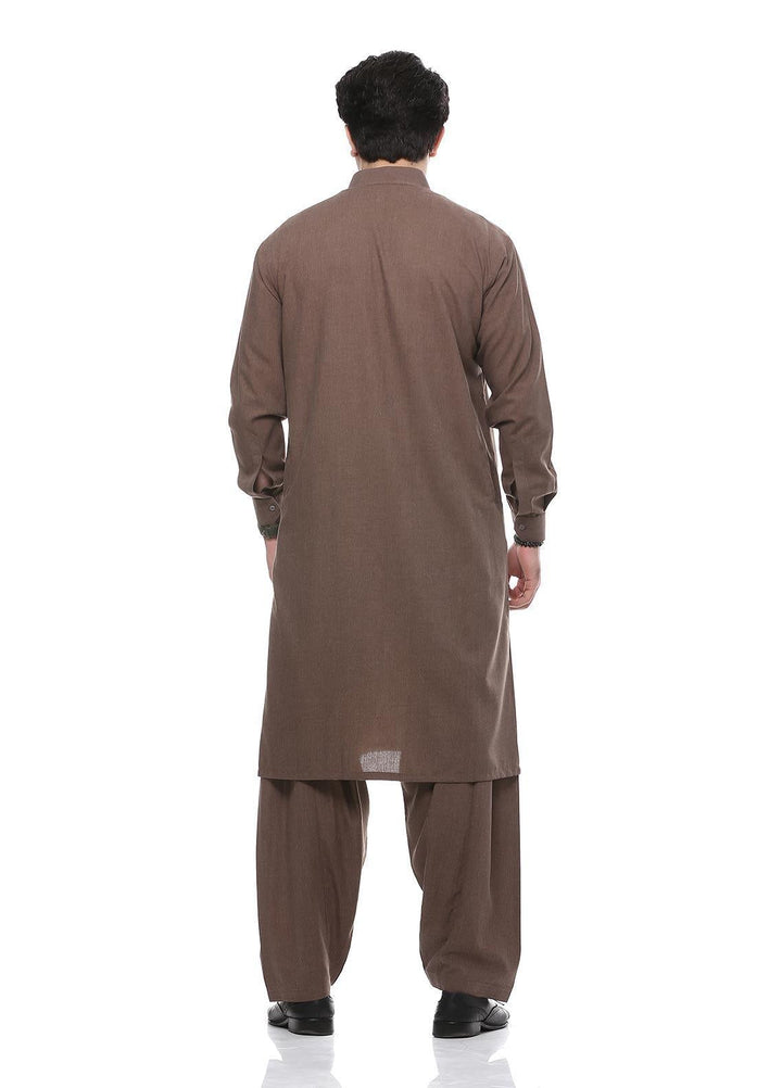 Real Image Wash N Wear Formal Kurta Shalwar for Men -  P-52Sc Brown