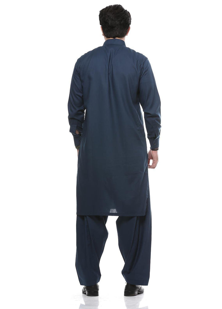 Real Image Wash N Wear Formal Men Kurta Shalwar -  P-51Sc Blue