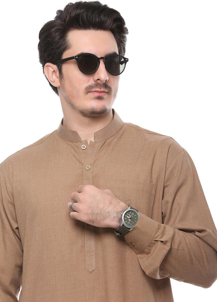 Real Image Wash N Wear Formal Men Kurta Shalwar -  P-52SC Copper