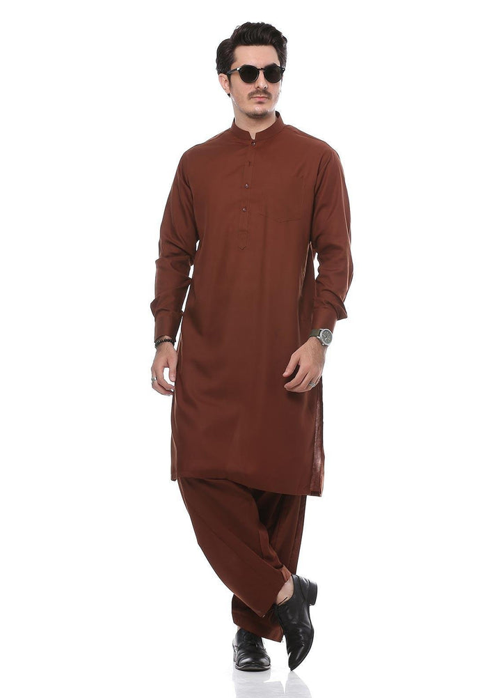 Real Image Wash N Wear Formal Kurta Shalwar for Men -  P-51Sc Copper