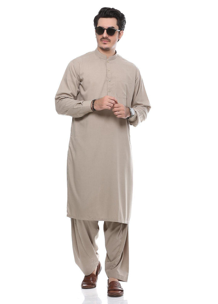 Real Image Wash N Wear Formal Kurta Shalwar for Men -  P-52Sc Fawn