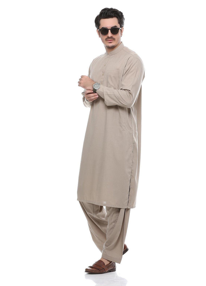 Real Image Wash N Wear Formal Kurta Shalwar for Men -  P-52Sc Fawn