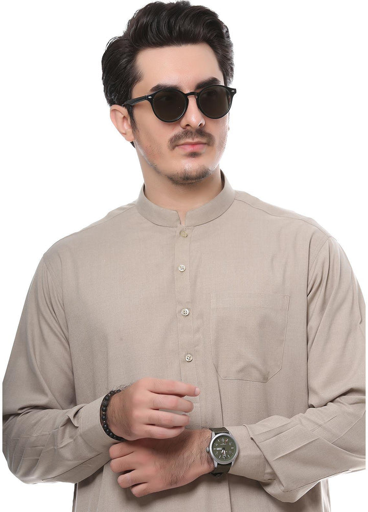 Real Image Wash N Wear Formal Kurta Shalwar for Men -  P-52Sc Fawn