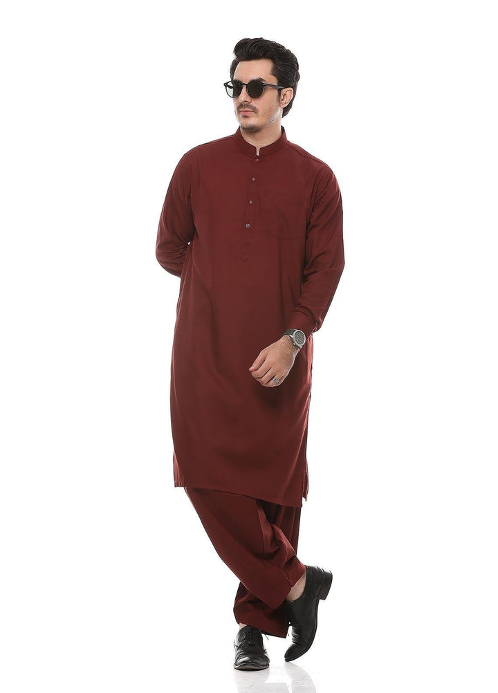 Real Image Wash N Wear Formal Men Kurta Shalwar -  P-51Sc Rust