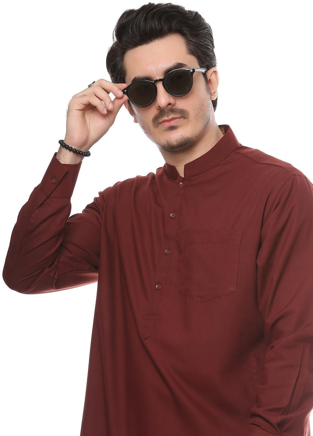 Real Image Wash N Wear Formal Men Kurta Shalwar -  P-51Sc Rust