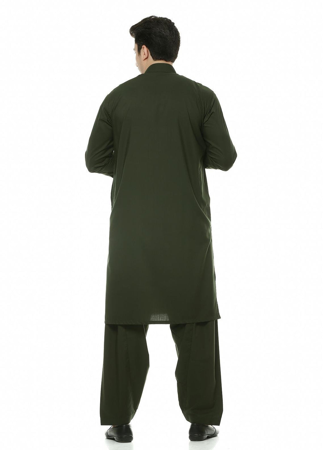 Real Image Wash N Wear Formal Kurta Shalwar for Men -  P-48 Green