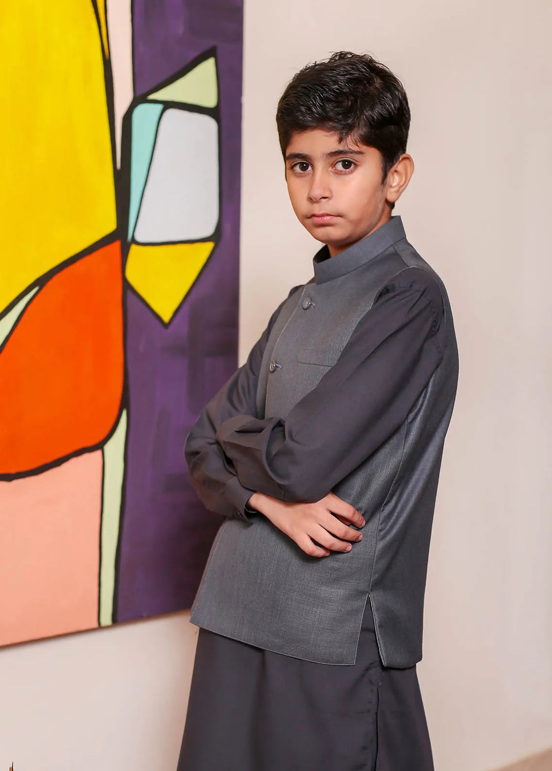 Real Image Formal Boys Fancy Waistcoat - OKW-028