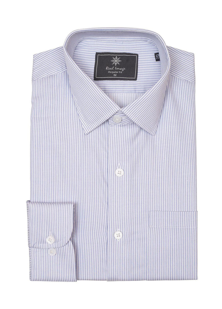 Real Image Cotton Formal Shirts for Men -  RG-008 L-Blue