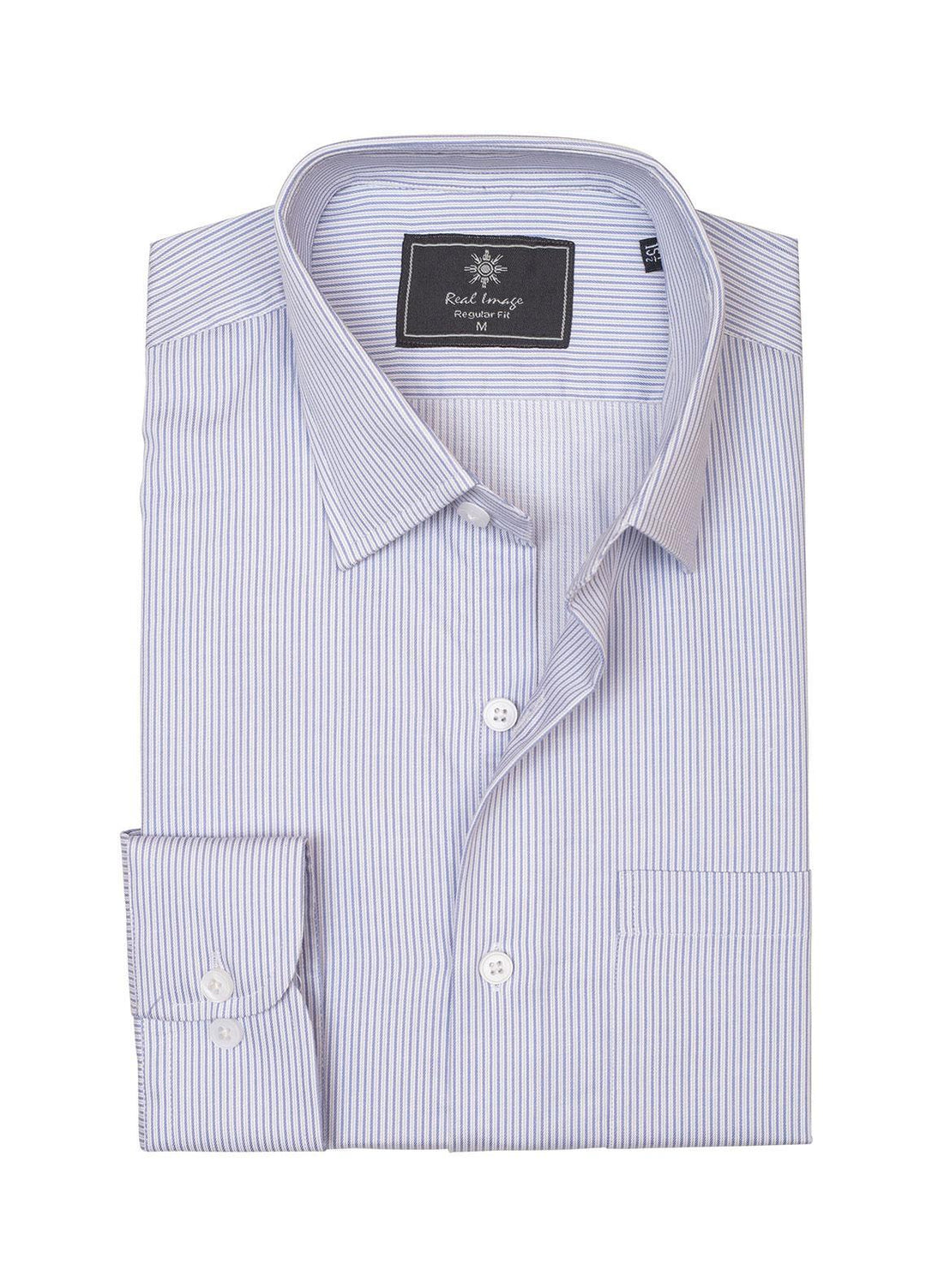 Real Image Cotton Formal Shirts for Men -  RG-008 L-Blue
