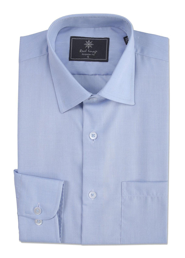 Real Image Cotton Formal Men Shirts -  RG-010 L-Blue