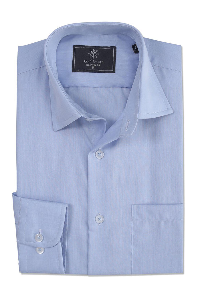 Real Image Cotton Formal Men Shirts -  RG-010 L-Blue