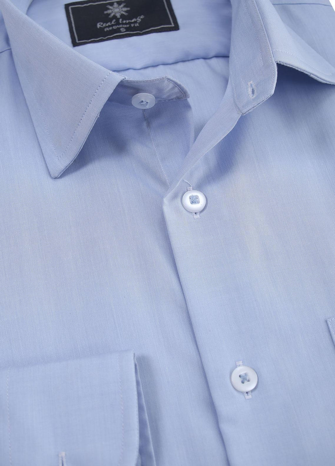 Real Image Cotton Formal Men Shirts -  RG-010 L-Blue