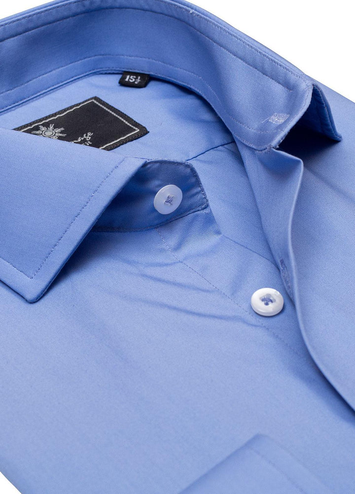 Real Image Cotton Formal Shirts for Men -  RG-012 Blue