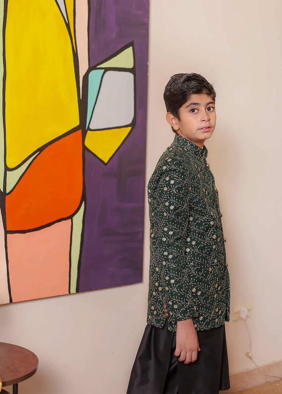 Real Image Jamawar Formal Boys Fancy Prince Coat - OKPC-024