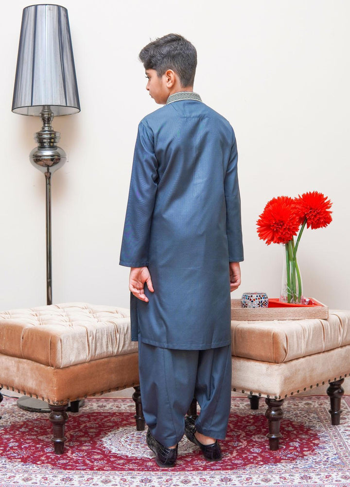 Real Image Wash N Wear Slim Fit Kurta Shalwar for Kids -  KS-016 Slim Fit Green