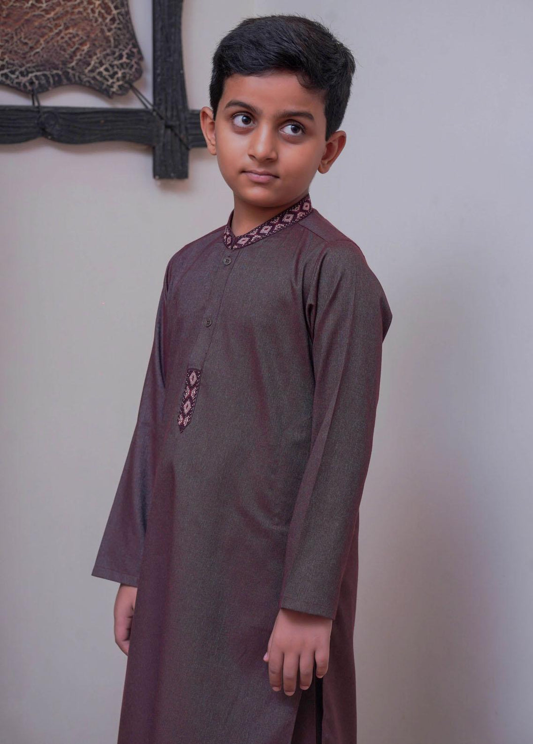 Real Image  Formal Kameez Shalwar for Boys -  KS-024 Brown