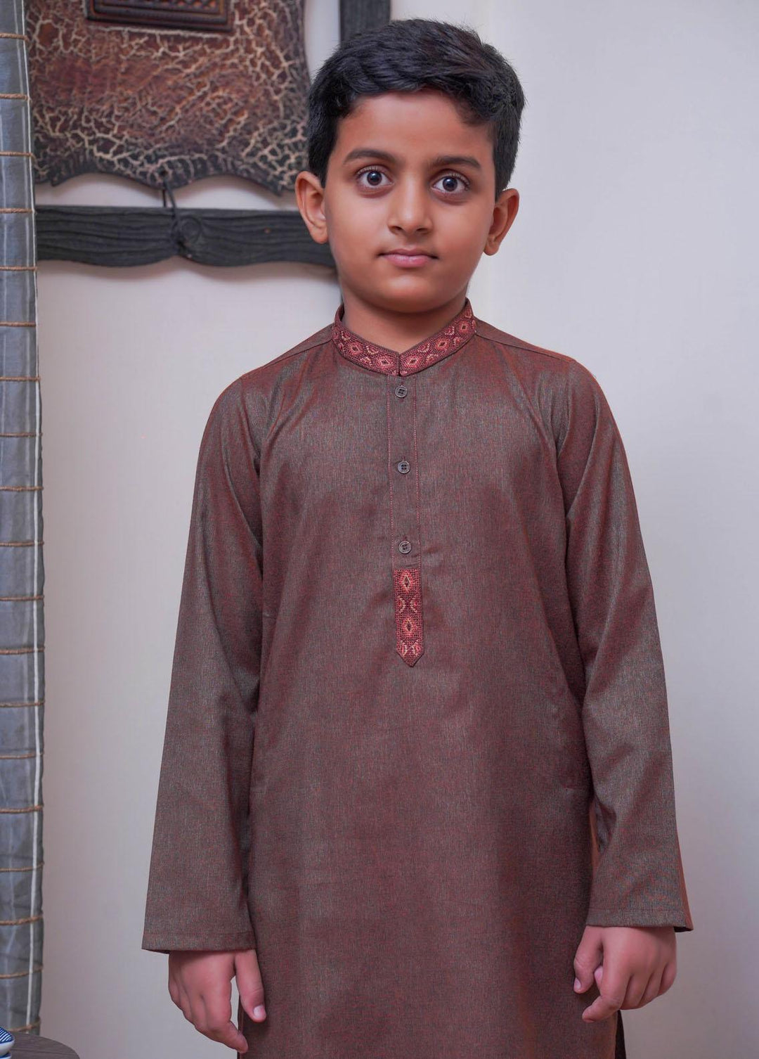 Real Image  Formal Boys Kameez Shalwar -  KS-024 Copper