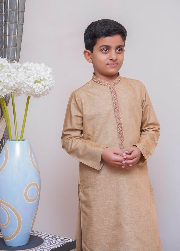Real Image  Formal Kameez Shalwar for Boys -  KS-025 Gold
