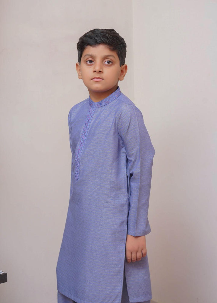 Real Image  Formal Boys Kameez Shalwar -  KS-025 Purple