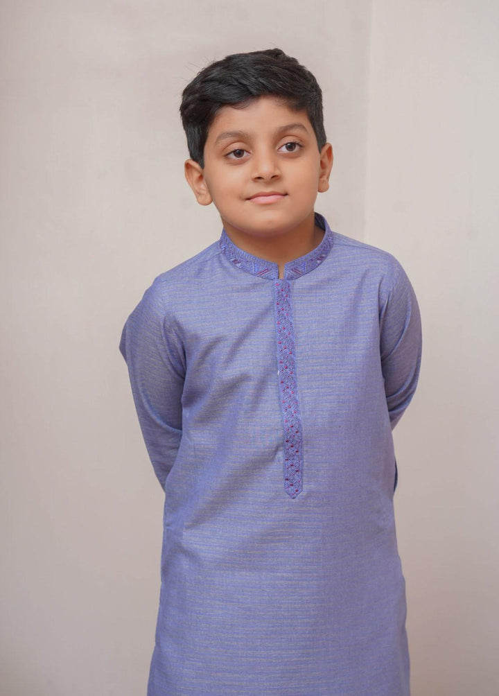 Real Image  Formal Boys Kameez Shalwar -  KS-025 Purple