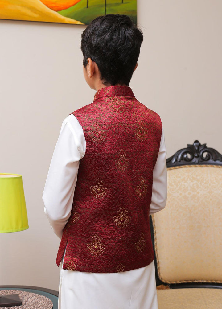 Real Image Missouri Smart Fit Waistcoat for Kids -  OKW-001 Maroon