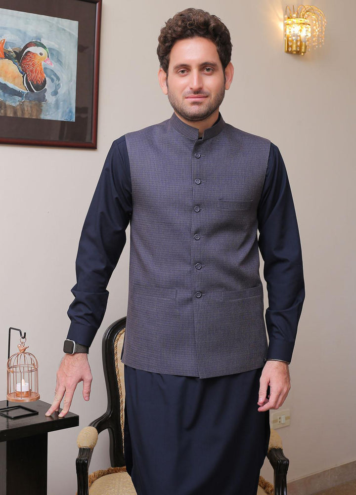 Real Image  Formal Waistcoat for Men -  WP - 113 Grey