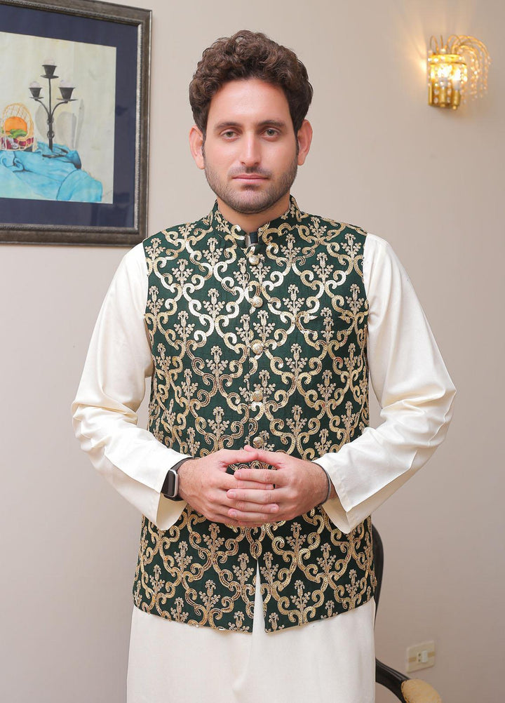 Real Image  Formal Waistcoat for Men -  W - 131 Green