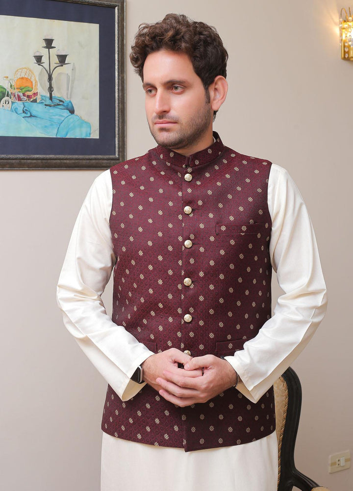 Real Image  Formal Waistcoat for Men -  WP - 135 Maroon