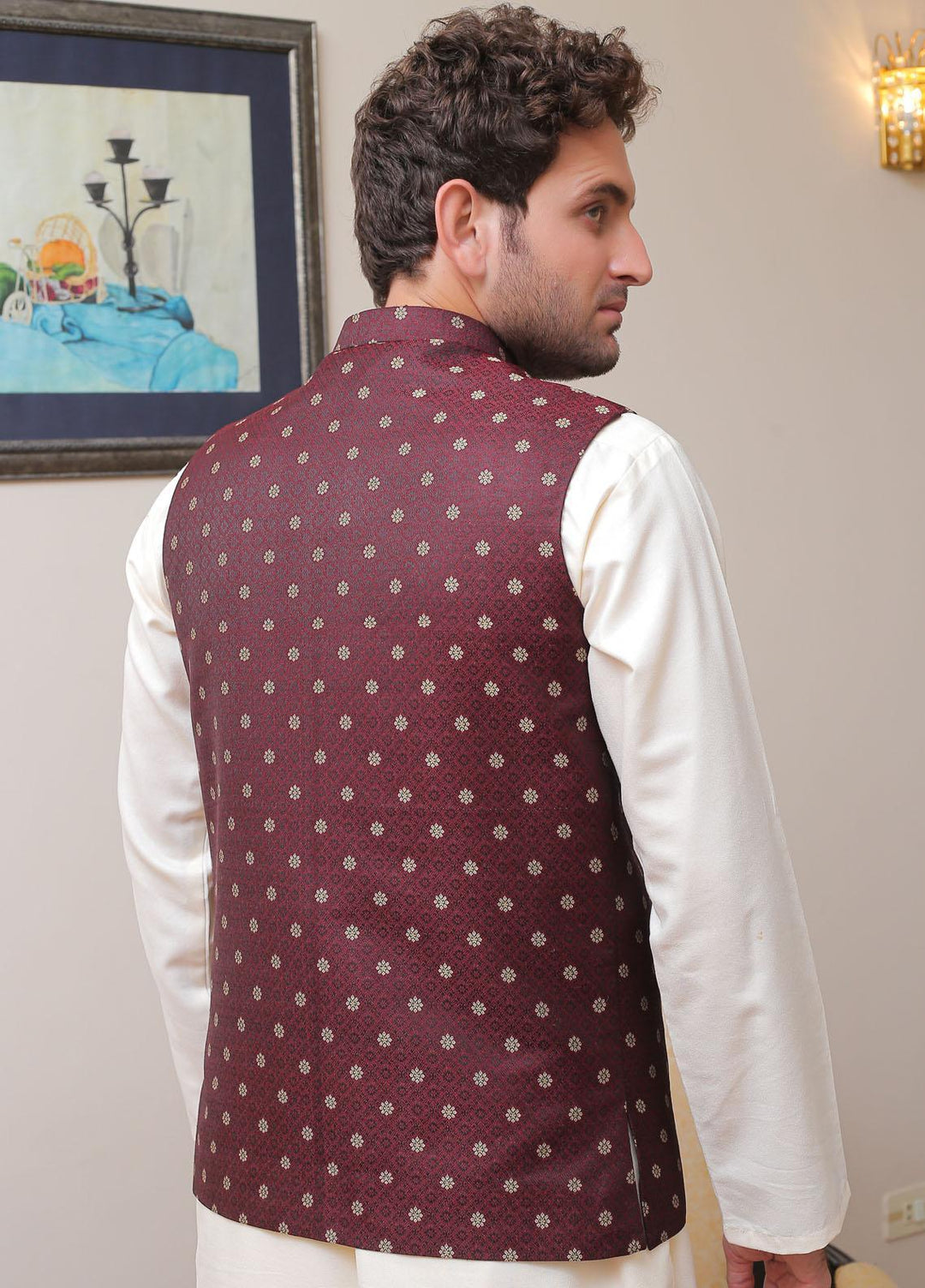 Real Image  Formal Waistcoat for Men -  WP - 135 Maroon