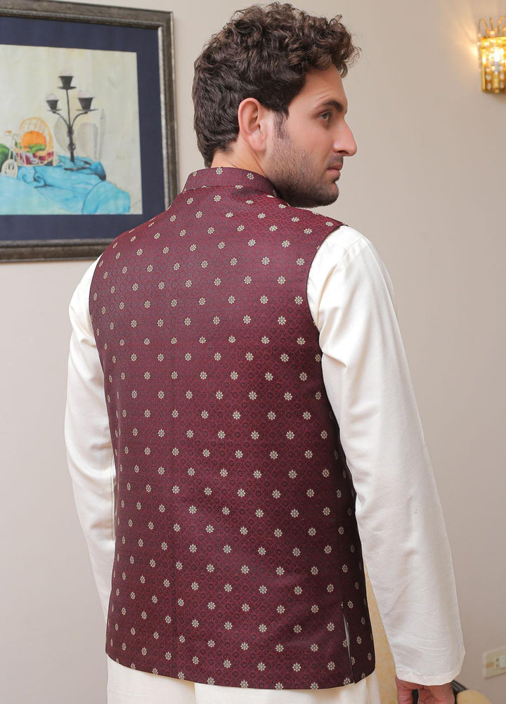 Real Image  Formal Waistcoat for Men -  WP - 135 Maroon