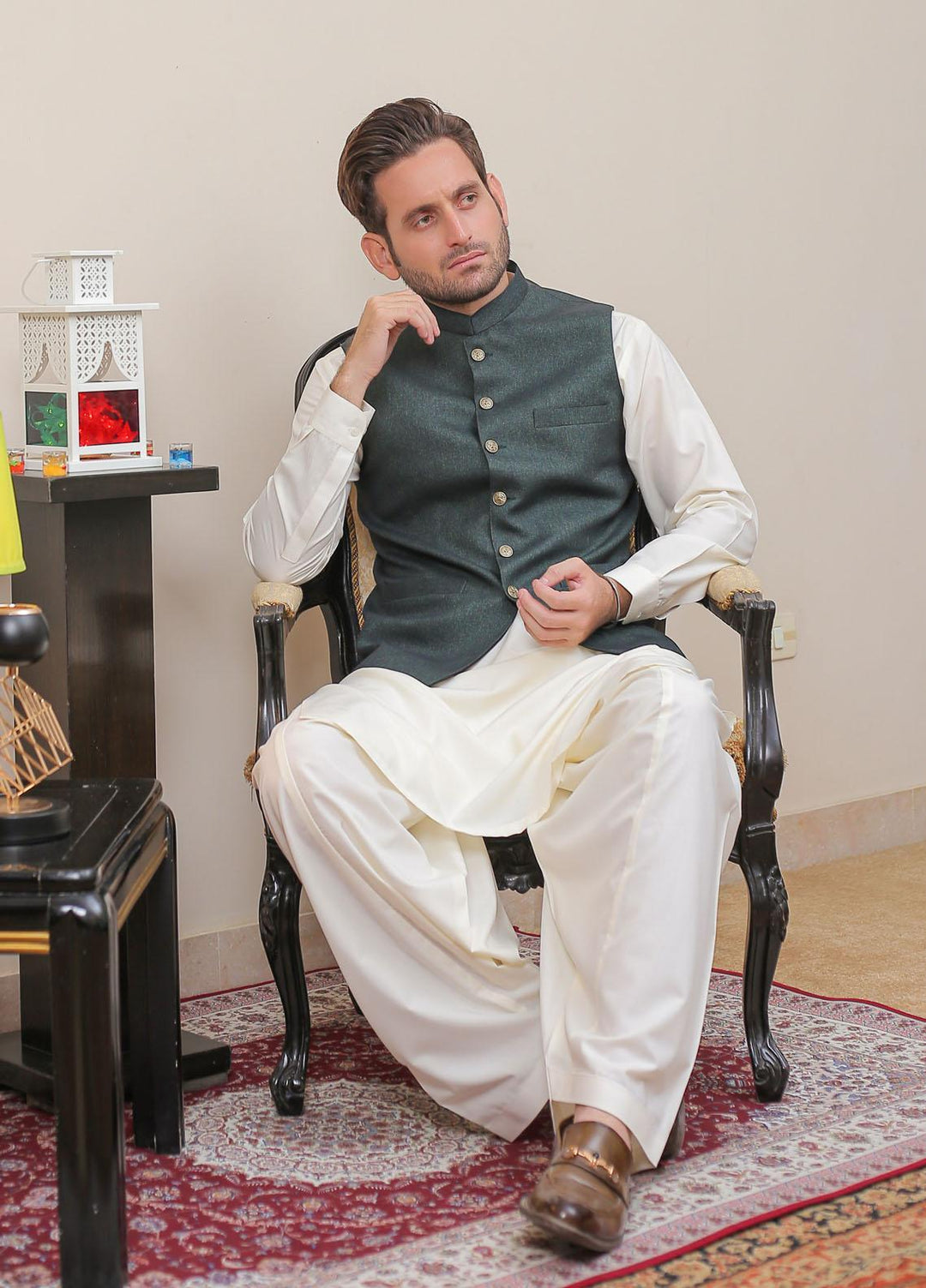 Real Image  Formal Waistcoat for Men -  WP - 115 Drk Green